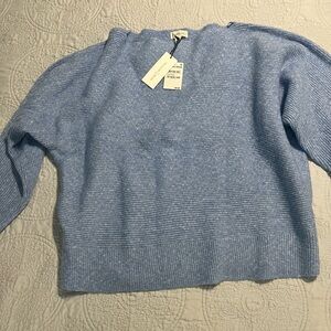 Treasure & Bond V-Neck Sweater in Soft Blue